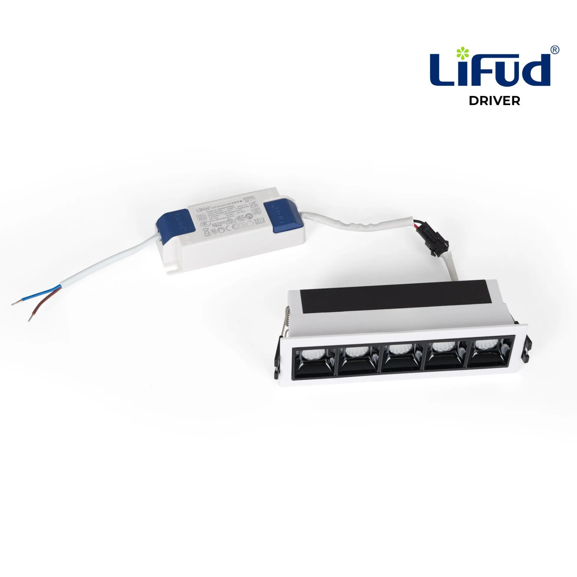 Foco lineal LED empotrable 7W - UGR18 - CRI90 - Driver LIFUD