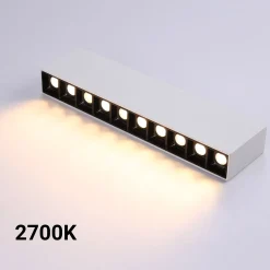 Foco lineal LED superficie color blanco - 20W - UGR18 - CRI90 - Chip OSRAM