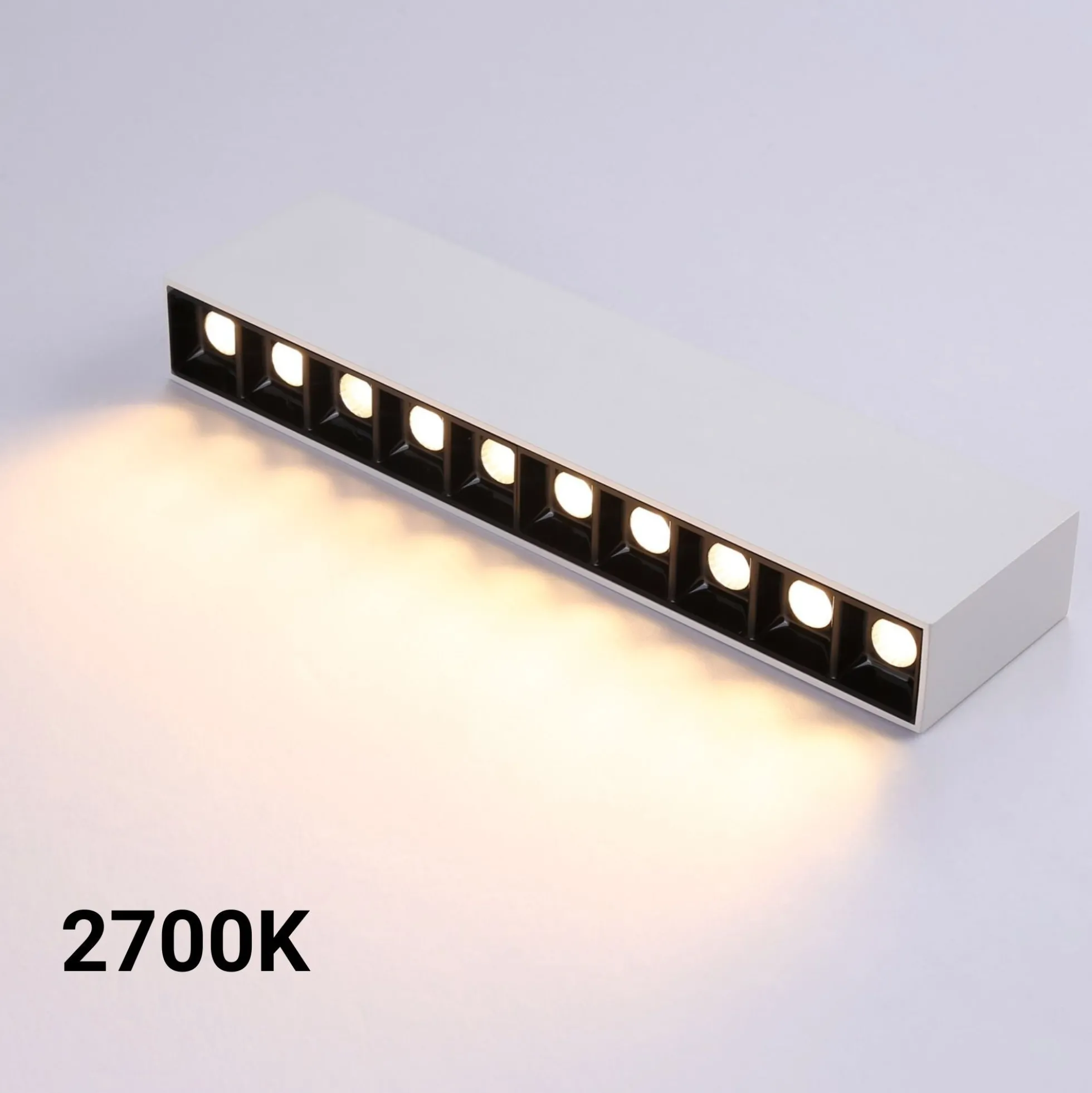 Foco lineal LED superficie color blanco - 20W - UGR18 - CRI90 - Chip OSRAM
