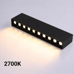 Foco lineal LED superficie color negro - 20W - UGR18 - CRI90 - Chip OSRAM