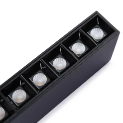 Foco lineal LED superficie color negro - 20W - UGR18 - CRI90 - Chip OSRAM