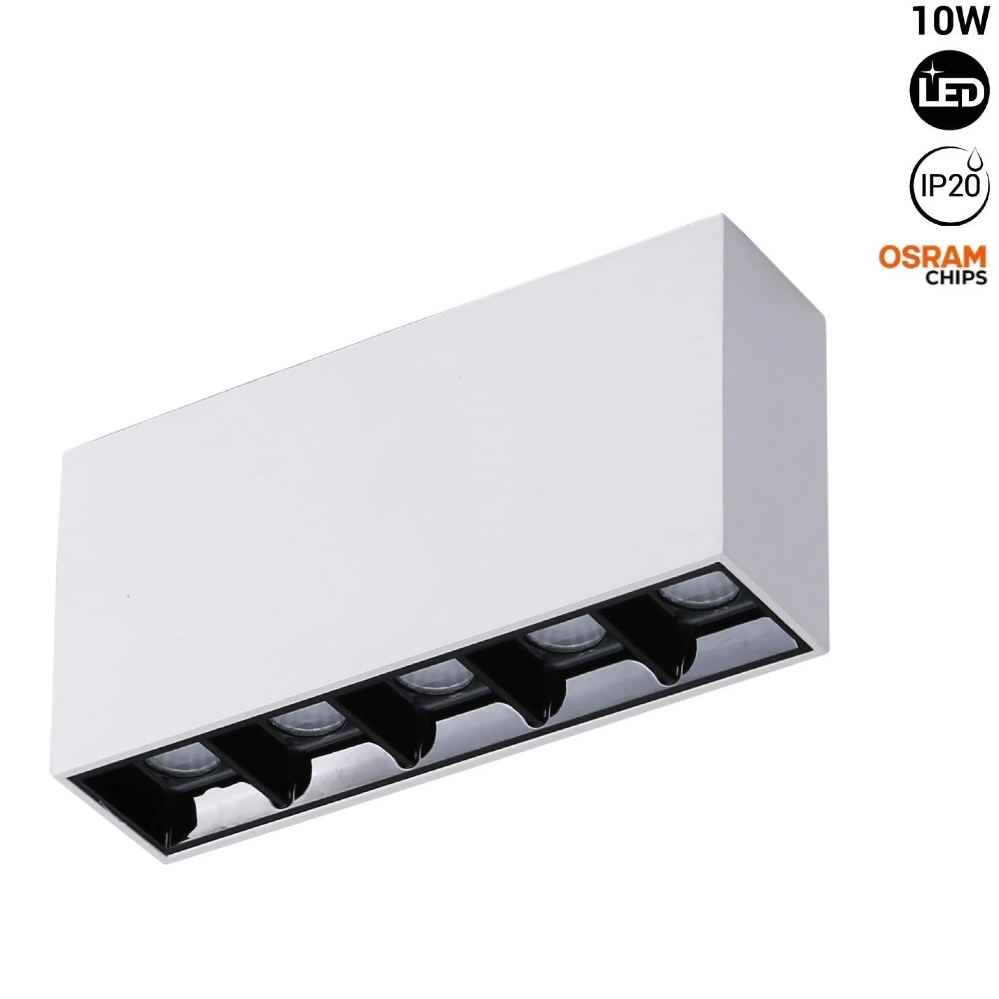 Foco lineal LED superficie - 10W - UGR18 - CRI90 - Chip OSRAM