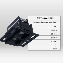 Foco lineal LED trimless / integración - 4W - UGR18 - CRI90