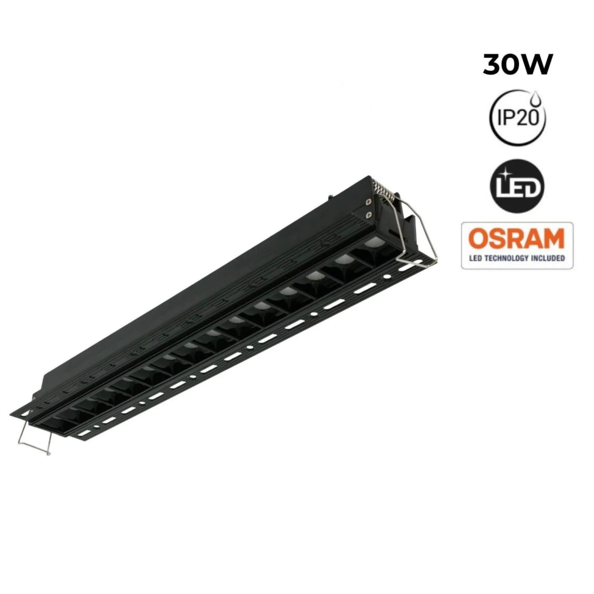 Foco lineal LED trimless / integración - 30W - UGR18 - CRI90