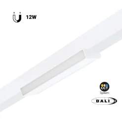 Foco lineal opal orientable carril magnético 48V CCT - 12W - Regulación DALI-2