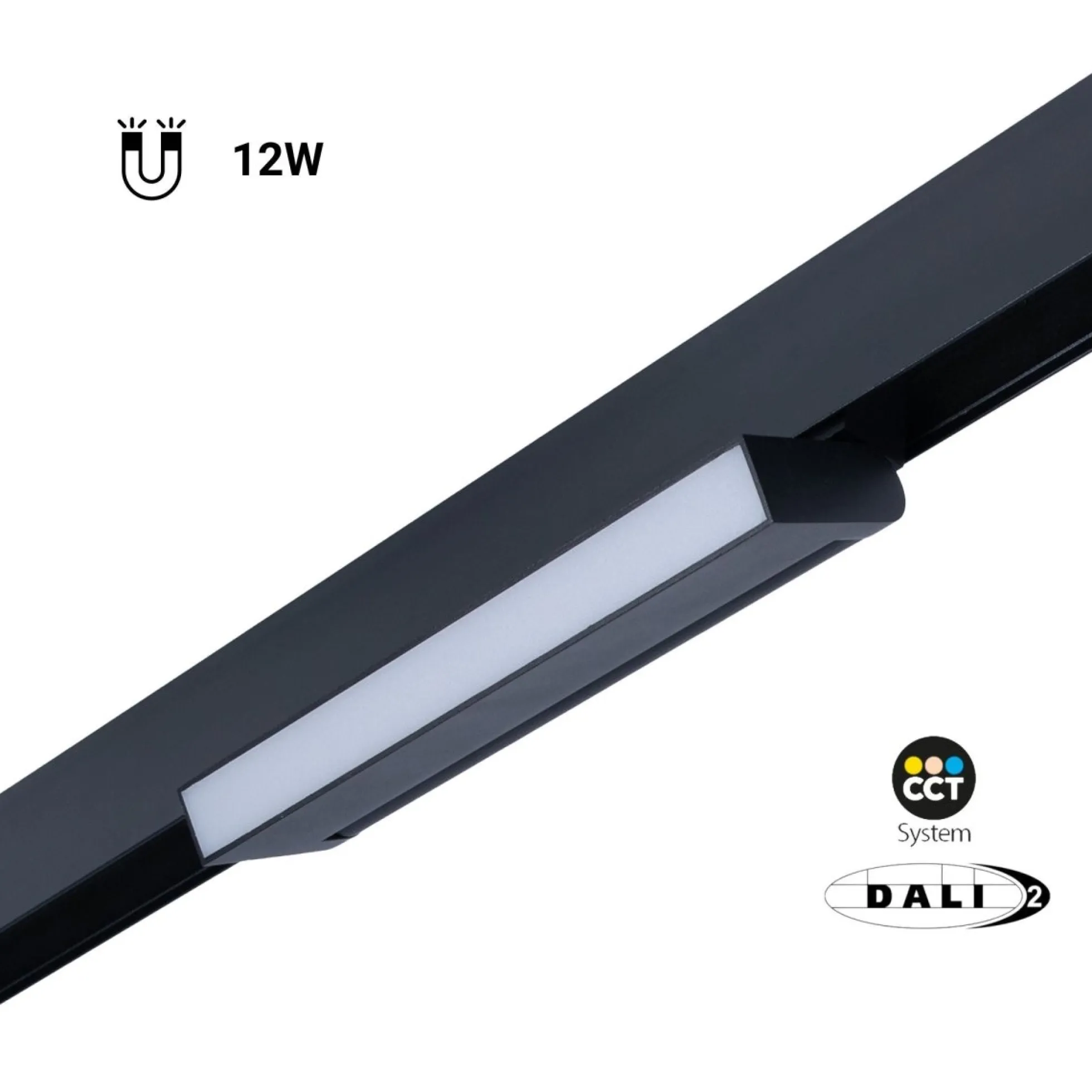Foco lineal opal orientable carril magnético 48V CCT - 12W - Regulación DALI-2