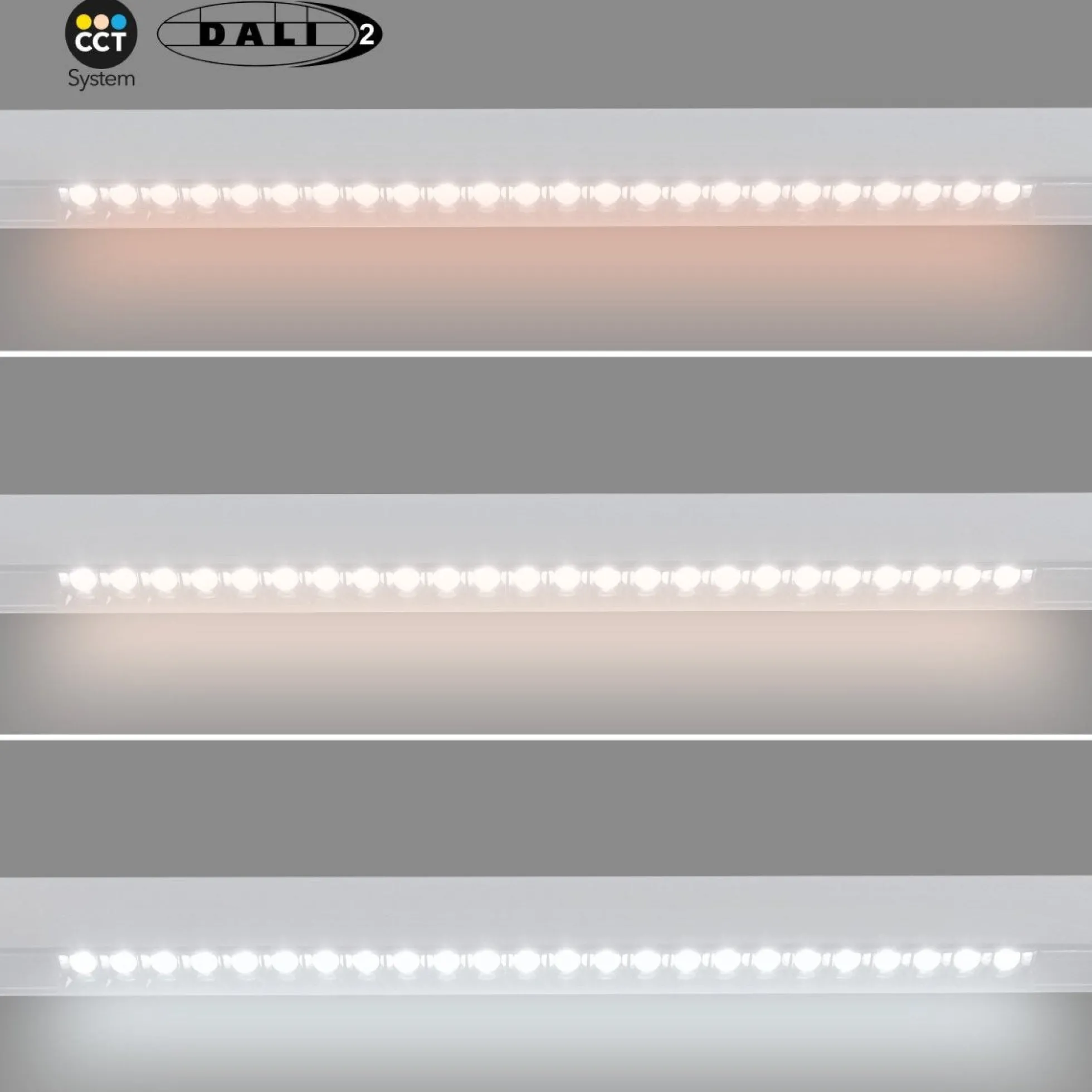 Foco lineal para carril magnético 48V CCT - 20W - Regulación DALI-2 - UGR18