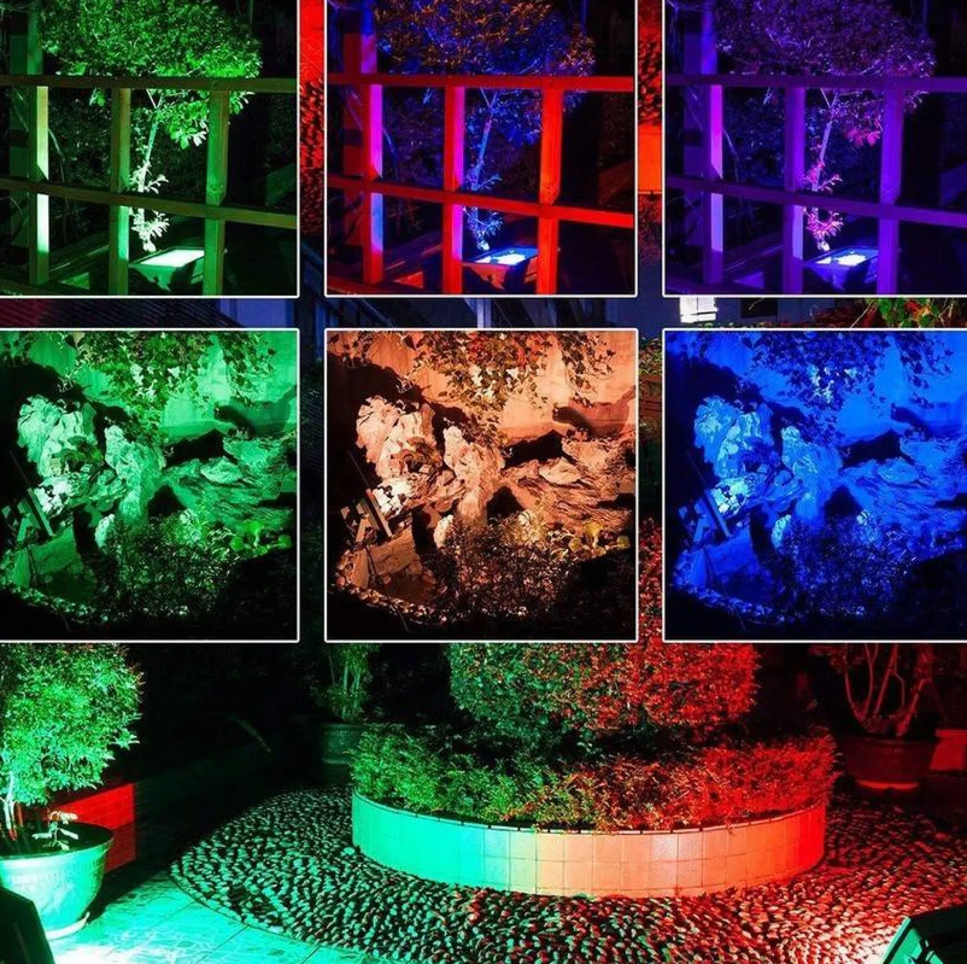Foco proyector LED RGB 50W con mando IP65