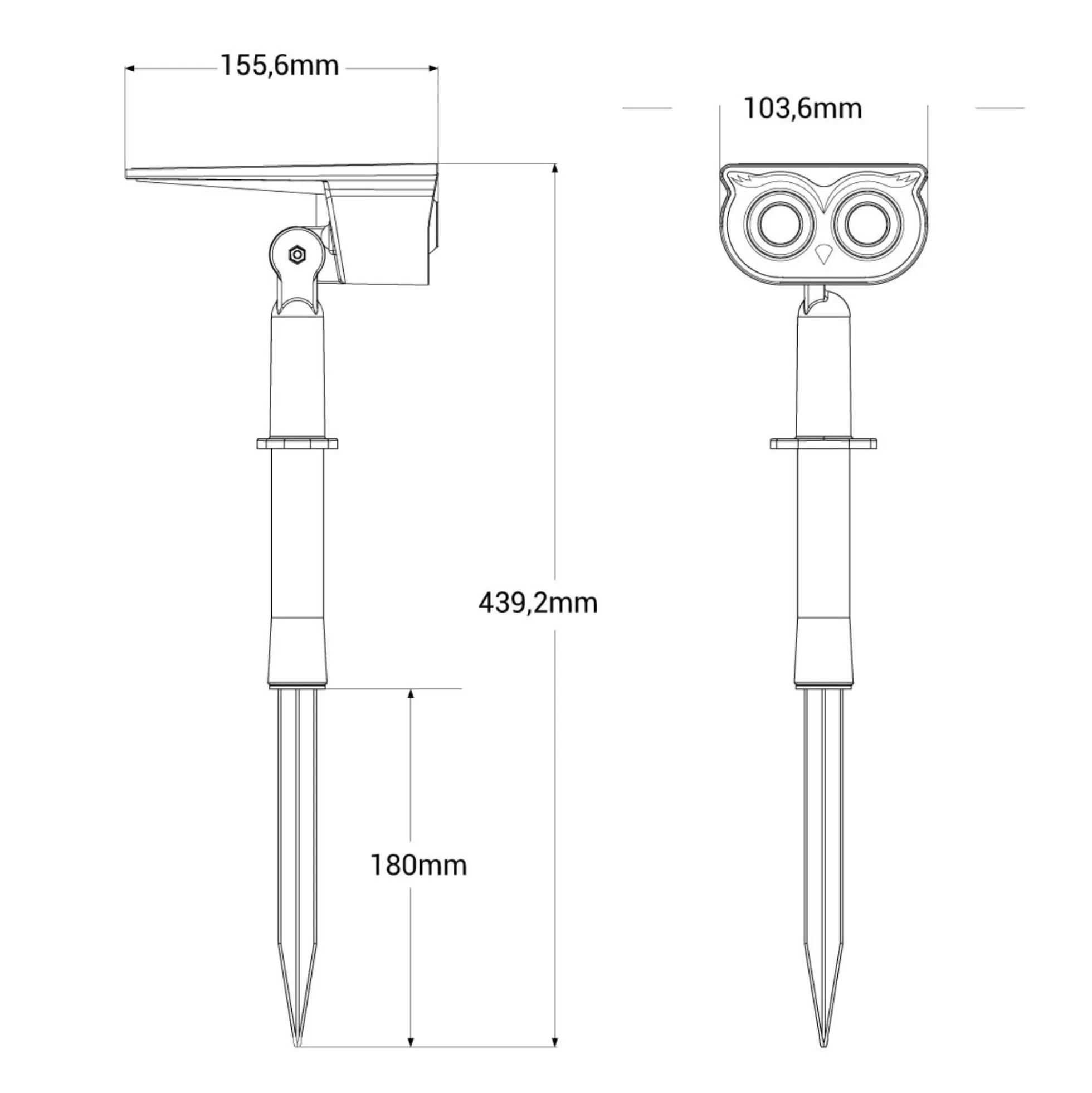 Foco solar exterior LED con pincho - 1.8W - IP65