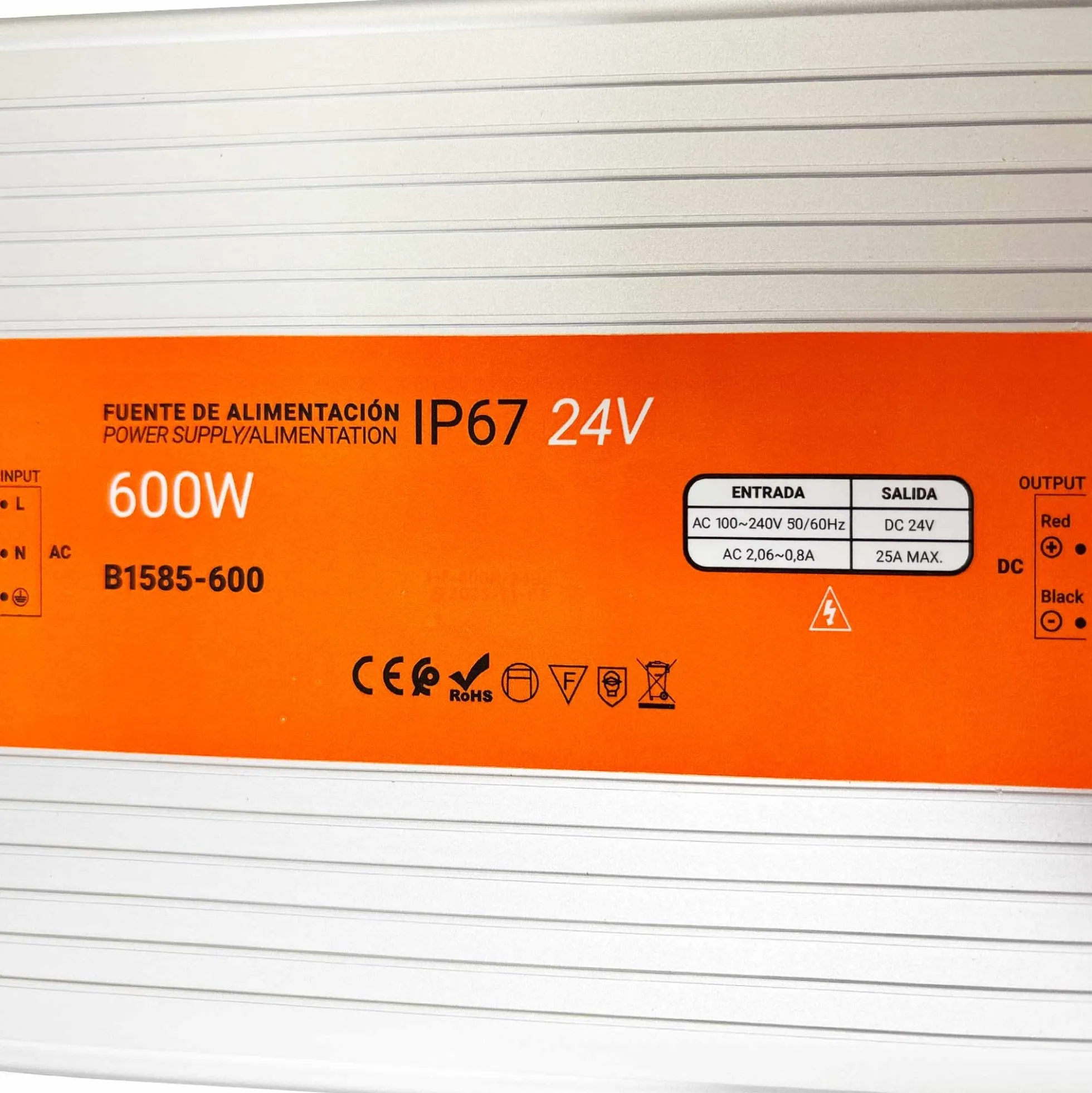 Fuente de alimentación estanca compacta - 600W 24V - 25A - IP67