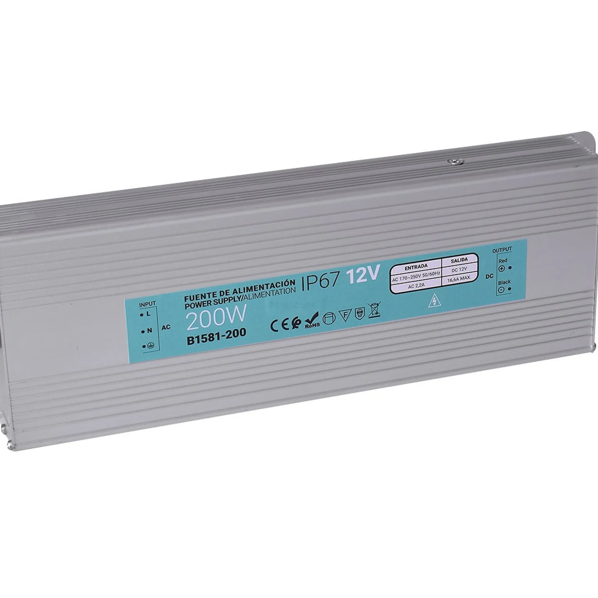 Fuente de alimentación estanca compacta 12V 200W IP67