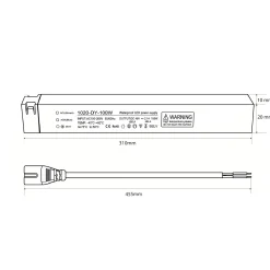Fuente de alimentación para carril magnético - 10mm - 100W - 48V