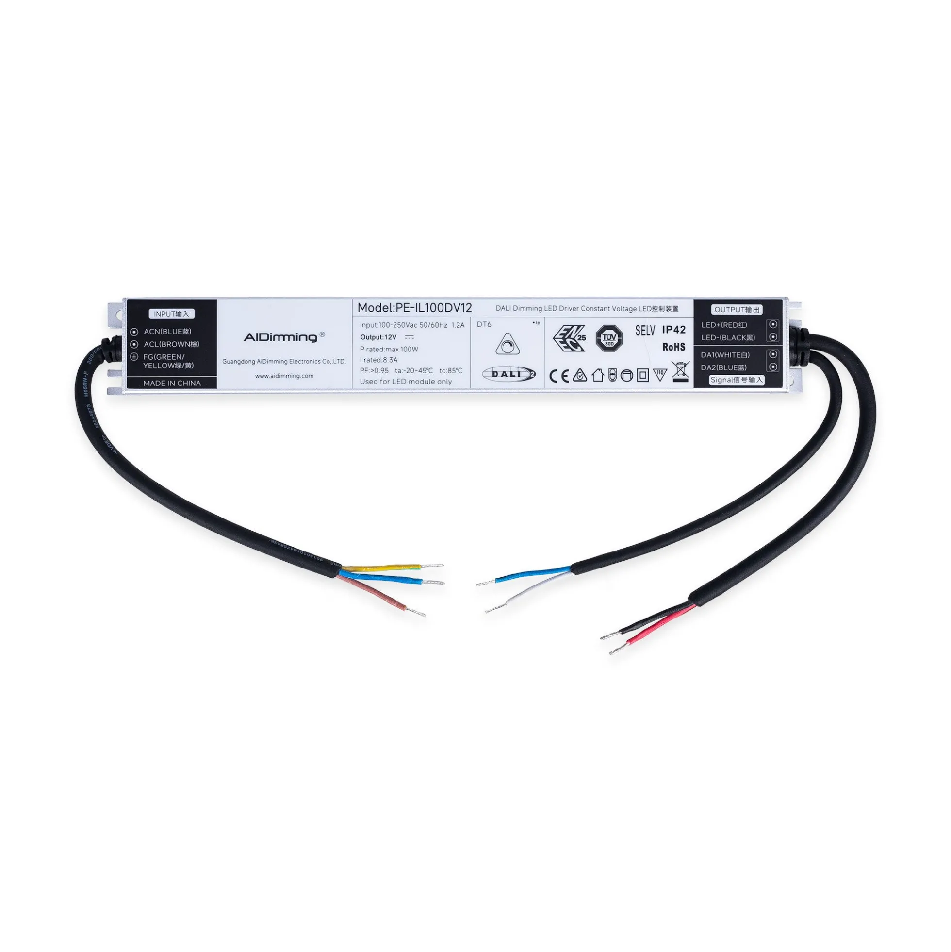 Fuente de alimentación regulable DALI DT6 - 12V DC - 8.3A - 100W