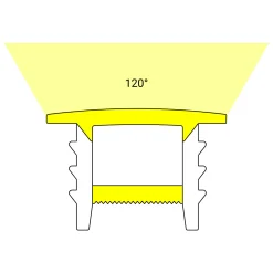 Funda de silicona flexible blanca - Tira LED a neón - 10x10 mm - Curvatura vertical - Empotrable