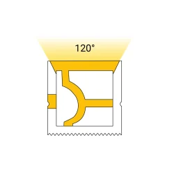 Funda de silicona flexible blanca - Tira LED a neón - 16x16 mm - Curvatura horizontal - Superficie