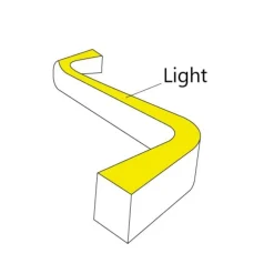 Funda de silicona flexible blanca - Tira LED a neón - 16x16 mm - Curvatura horizontal - Superficie