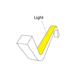 Funda de silicona flexible blanca - Tira LED a neón - 12x12 mm - Curvatura vertical - Empotrable