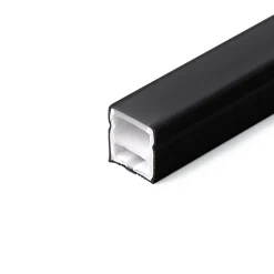 Funda de silicona flexible negra - Tira LED a neón - 12x12 mm - Superficie