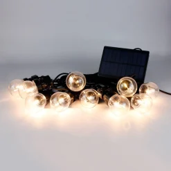 Guirnalda LED con panel solar de 8 metros con 10 bombillas integradas