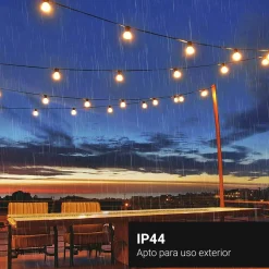 Guirnalda LED con panel solar de 8 metros con 10 bombillas integradas