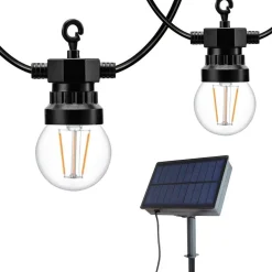 Guirnalda LED con panel solar de 8 metros con 10 bombillas integradas