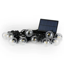 Guirnalda LED con panel solar de 8 metros con 10 bombillas integradas