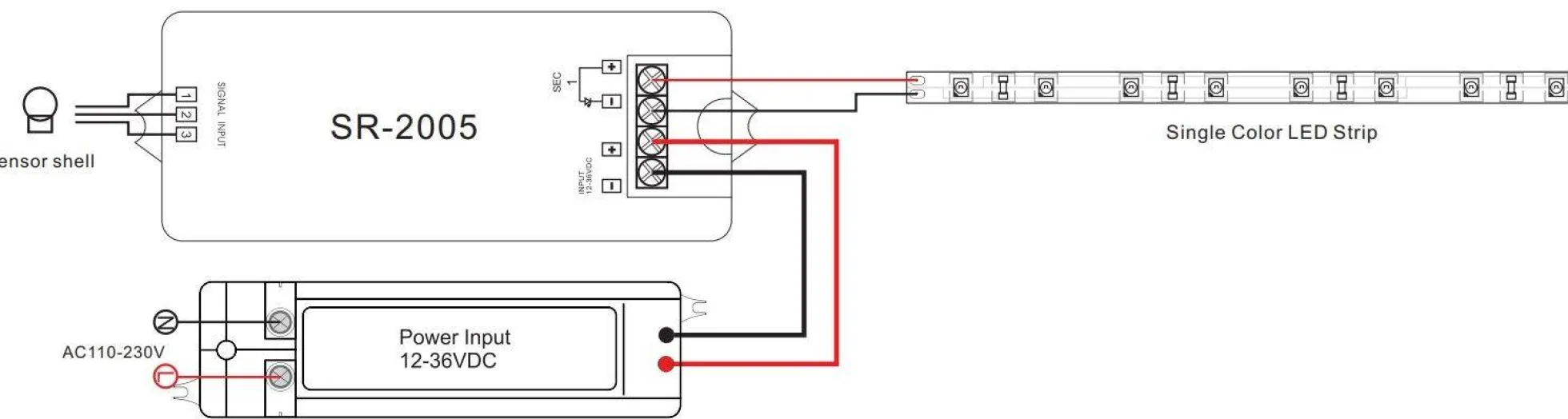 Interruptor con sensor de proximidad IR 12-36V 1Ch 3A