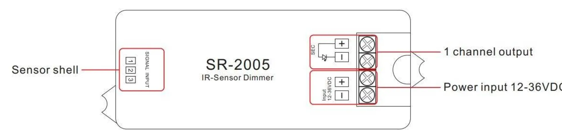 Interruptor con sensor de proximidad IR 12-36V 1Ch 3A