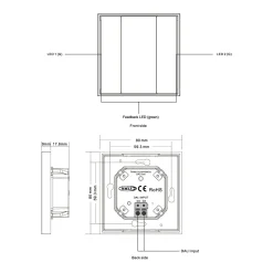 Interruptor de pared DALI-2 - 2 teclas programables - Bus DALI