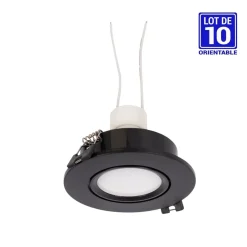 KIT - Aro downlight basculante Ø75mm + Bombilla GU10 5W + Casquillo GU10
