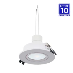 KIT - Aro downlight basculante Ø75mm + Bombilla GU10 5W + Casquillo GU10