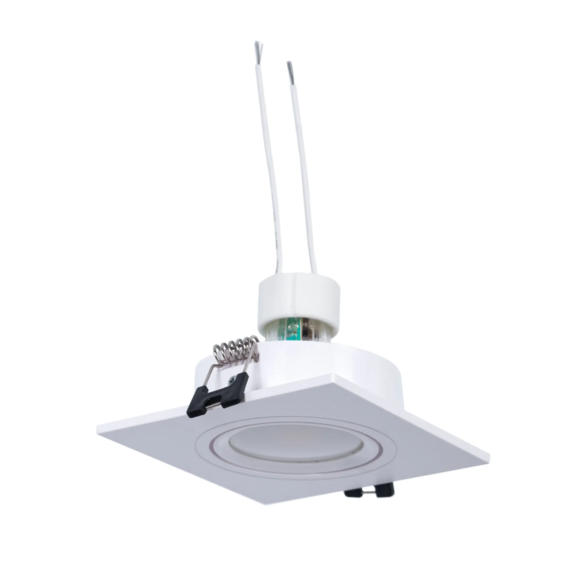 KIT Aro downlight cuadrado 93x93mm + Bombilla GU10 6W + Casquillo