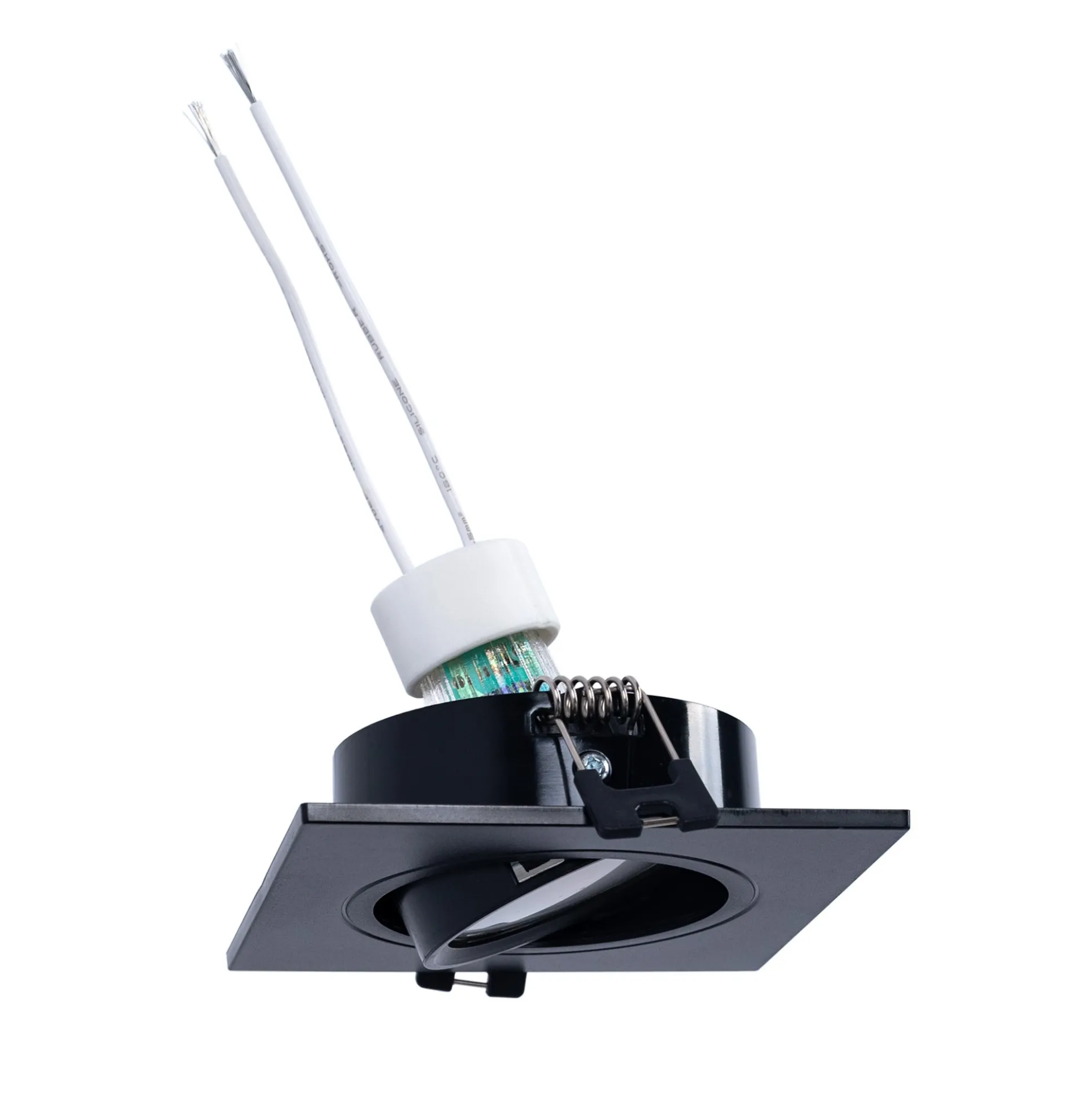 KIT Aro downlight cuadrado 93x93mm + Bombilla GU10 6W + Casquillo