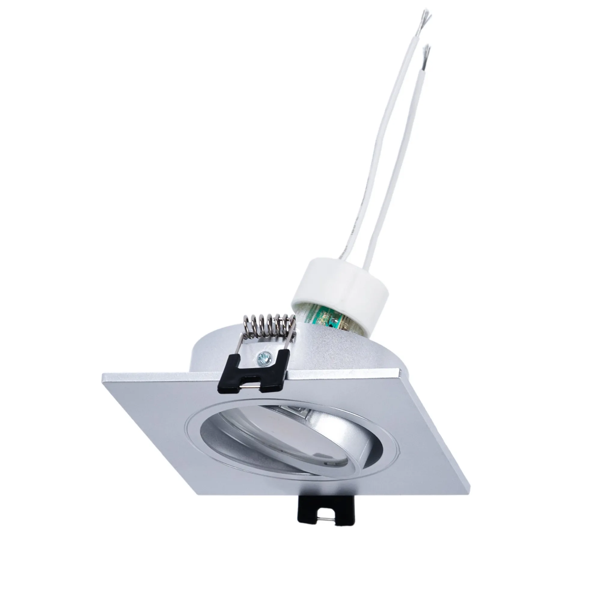 KIT Aro downlight cuadrado 93x93mm + Bombilla GU10 6W + Casquillo