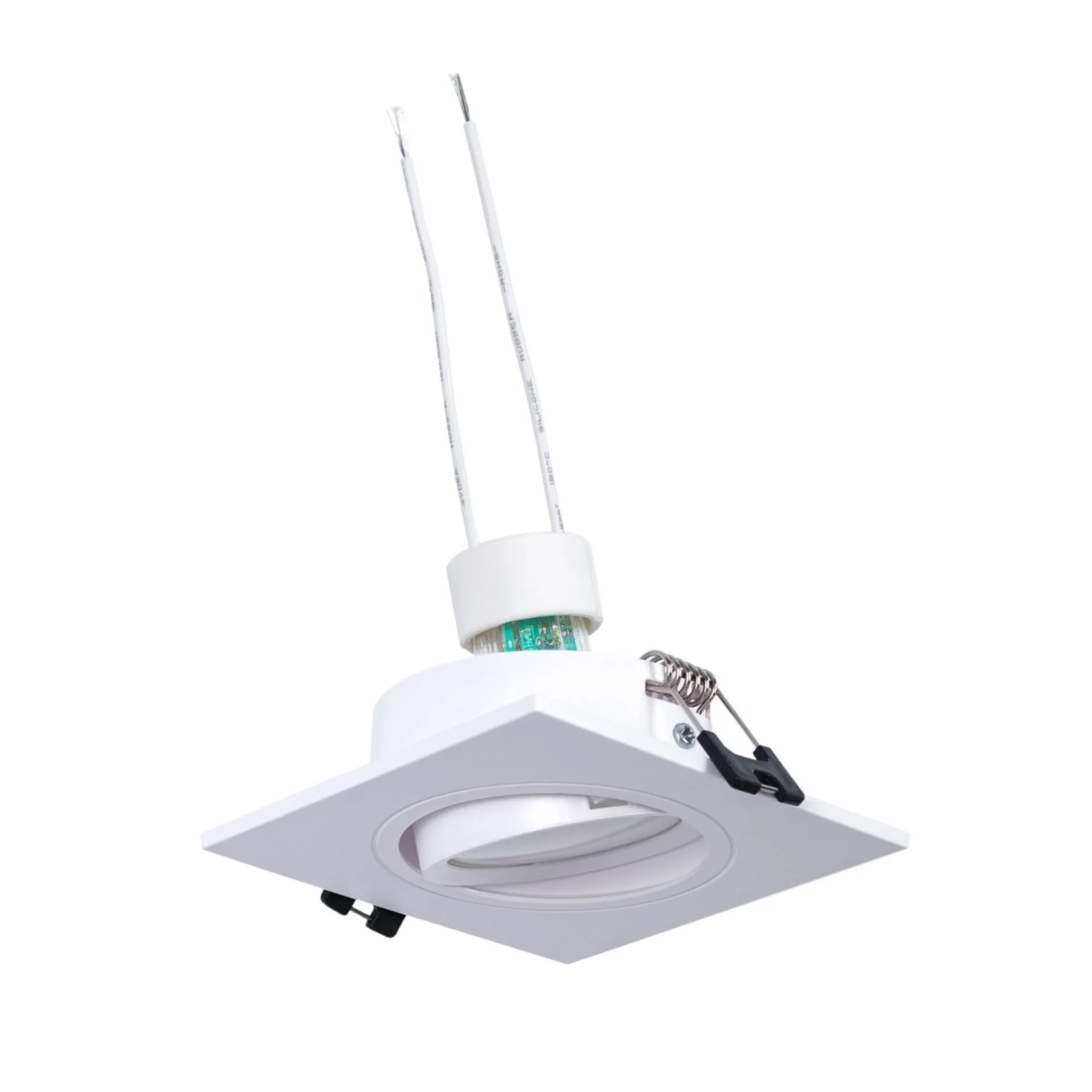 KIT Aro downlight cuadrado 93x93mm + Bombilla GU10 6W + Casquillo