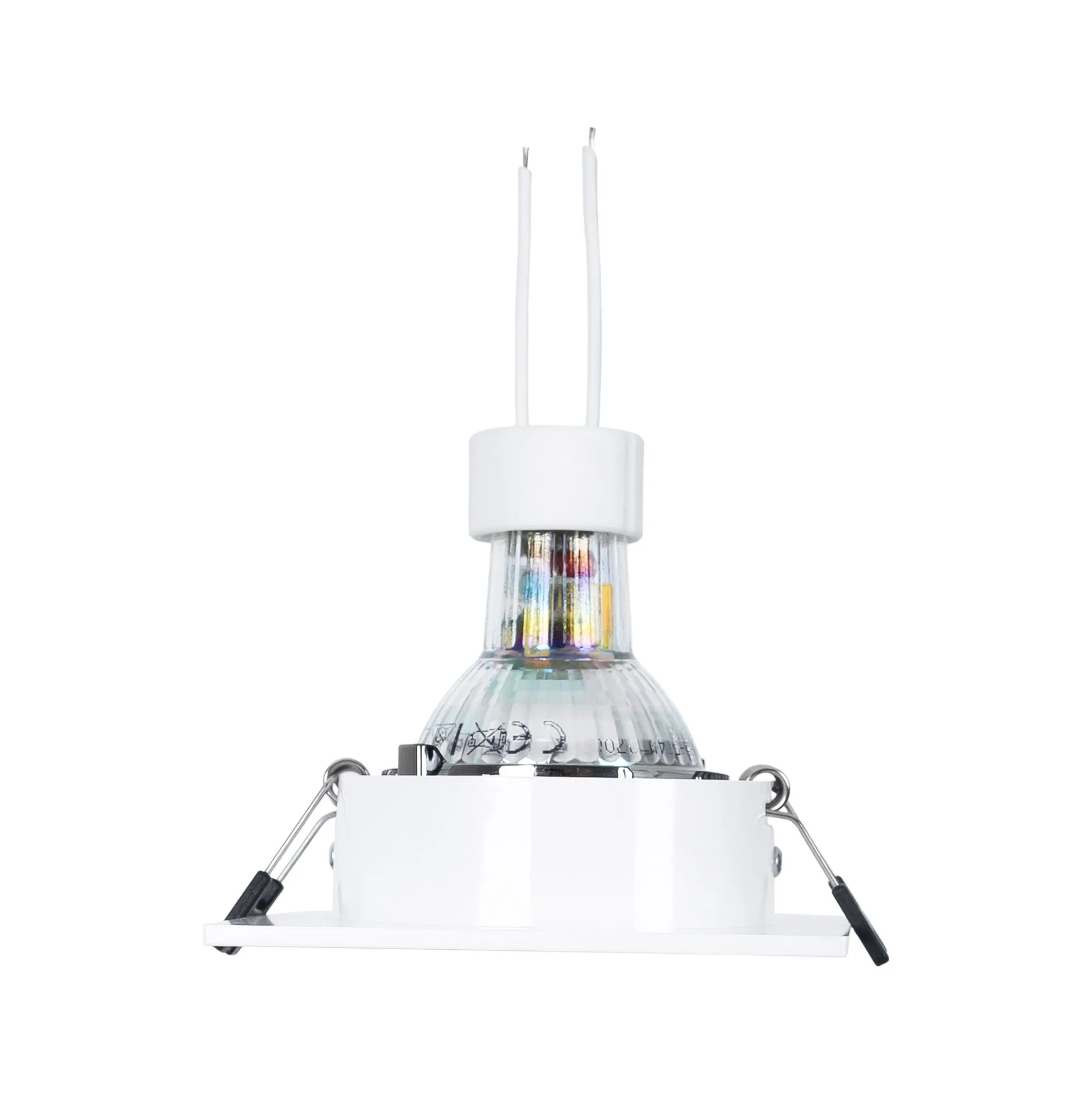 KIT Aro downlight cuadrado 93x93mm + Bombilla GU10 6W + Portalámparas