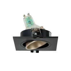 KIT Aro downlight cuadrado 93x93mm + Bombilla GU10 6W + Portalámparas