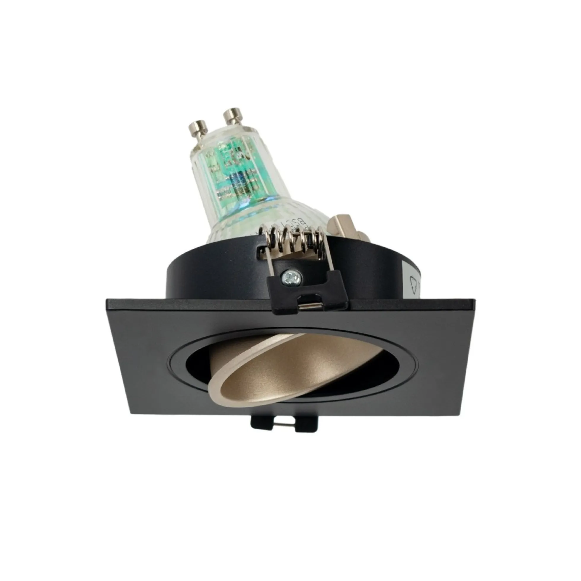 KIT Aro downlight cuadrado 93x93mm + Bombilla GU10 6W + Portalámparas