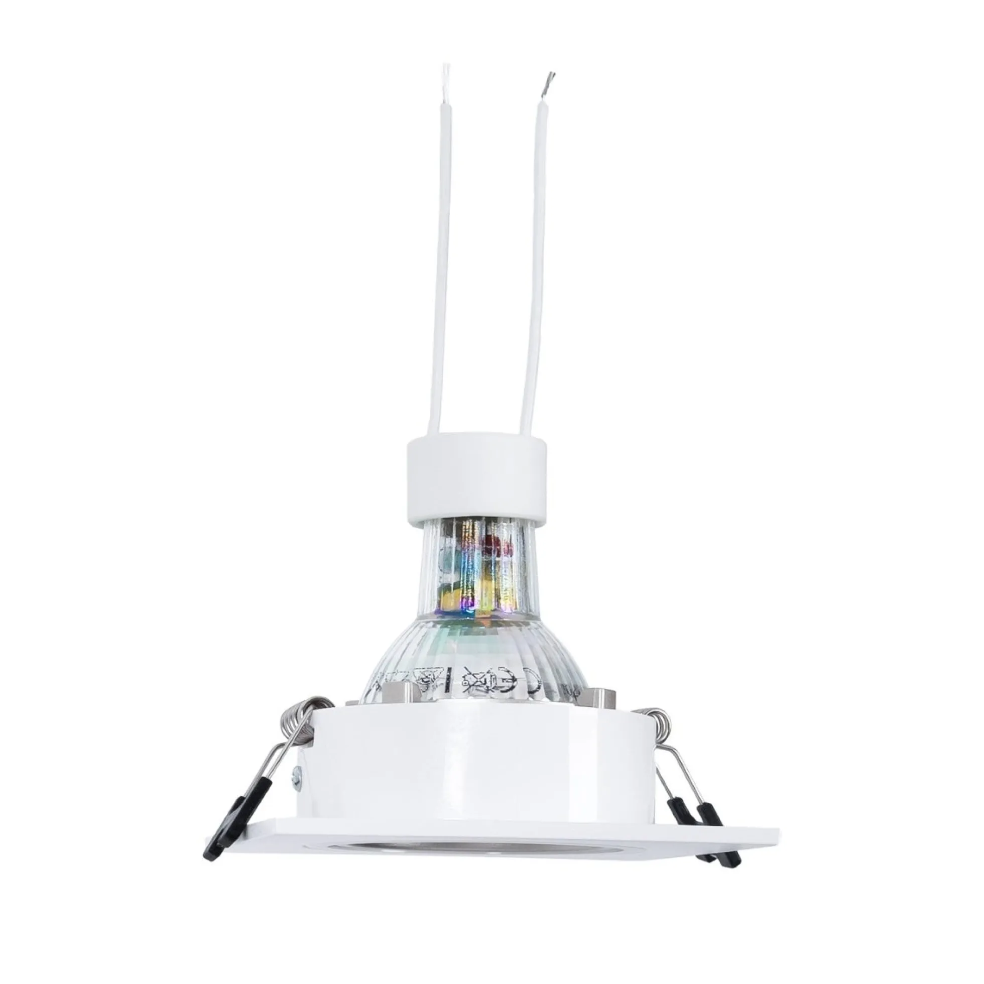KIT Aro downlight cuadrado 93x93mm + Bombilla GU10 6W + Portalámparas