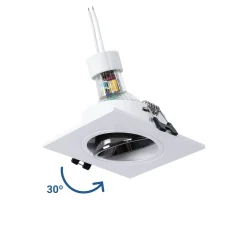 KIT Aro downlight cuadrado 93x93mm + Bombilla GU10 6W + Portalámparas