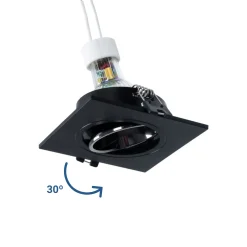 KIT Aro downlight cuadrado 93x93mm + Bombilla GU10 6W + Portalámparas
