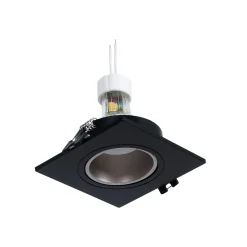 KIT Aro downlight cuadrado 93x93mm + Bombilla GU10 6W + Portalámparas