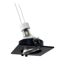 KIT Aro downlight cuadrado 93x93mm + Bombilla GU10 6W + Portalámparas
