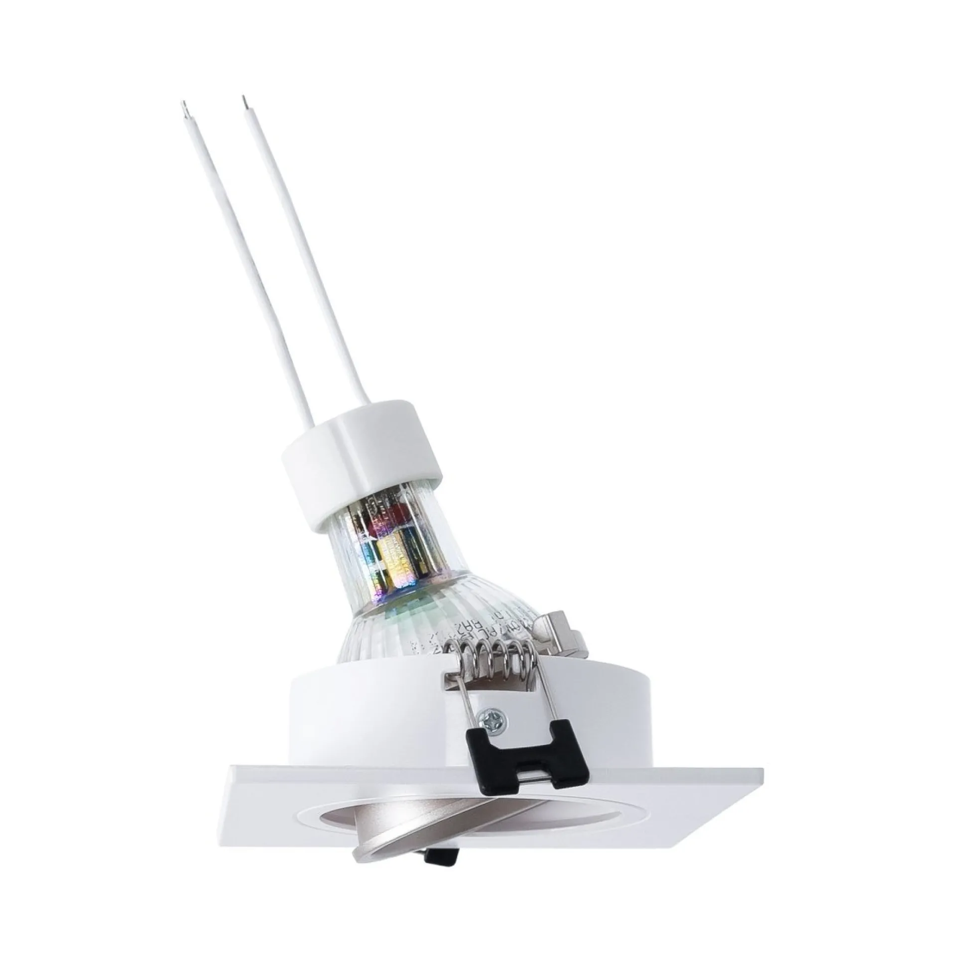 KIT Aro downlight cuadrado 93x93mm + Bombilla GU10 6W + Portalámparas