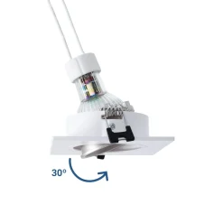 KIT Aro downlight cuadrado 93x93mm + Bombilla GU10 6W + Portalámparas