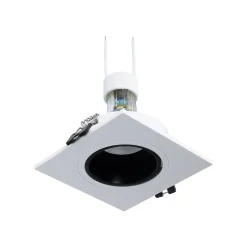 KIT Aro downlight cuadrado 93x93mm + Bombilla GU10 6W + Portalámparas