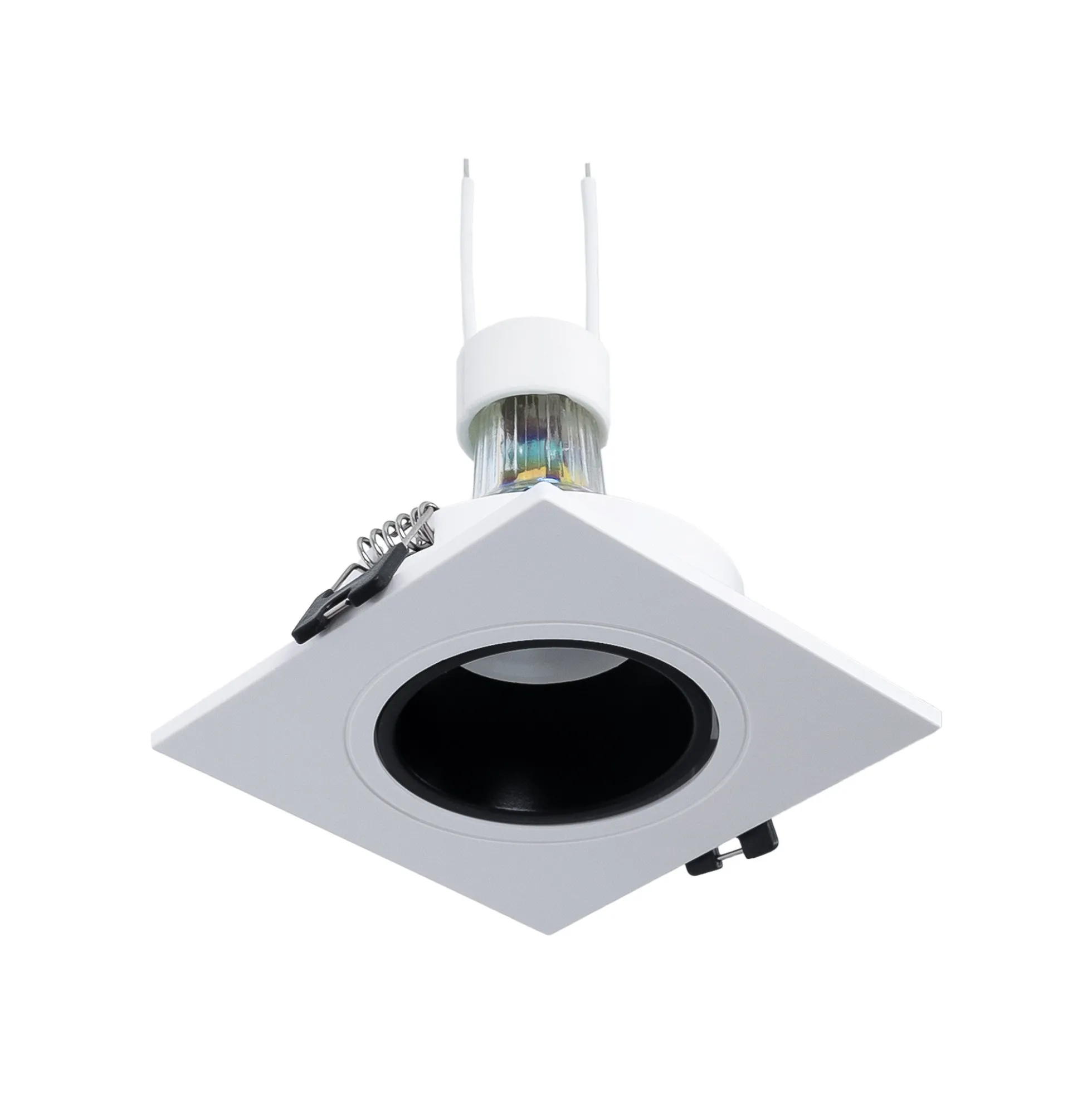KIT Aro downlight cuadrado 93x93mm + Bombilla GU10 6W + Portalámparas