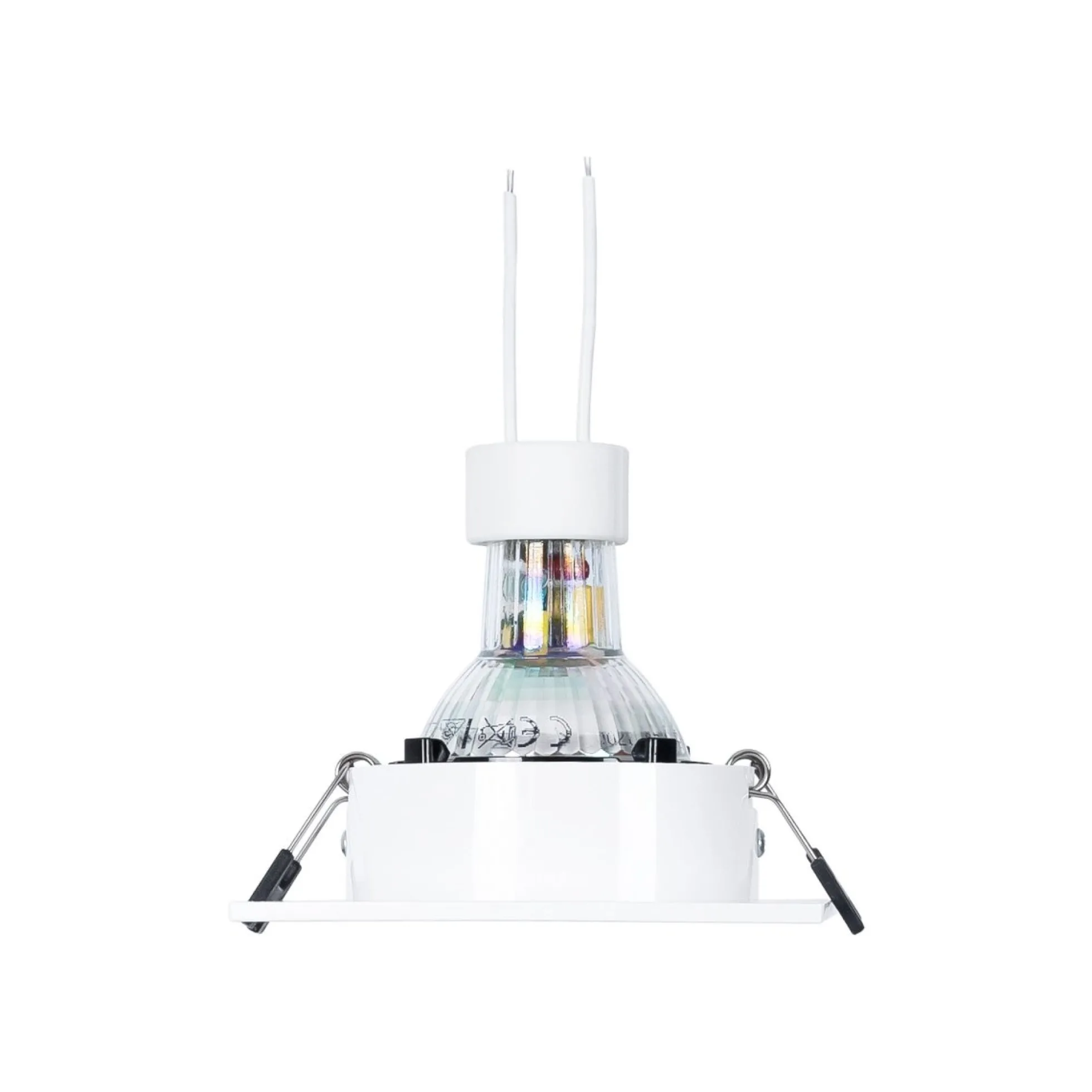 KIT Aro downlight cuadrado 93x93mm + Bombilla GU10 6W + Portalámparas