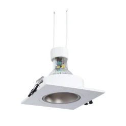 KIT Aro downlight cuadrado 93x93mm + Bombilla GU10 6W + Portalámparas