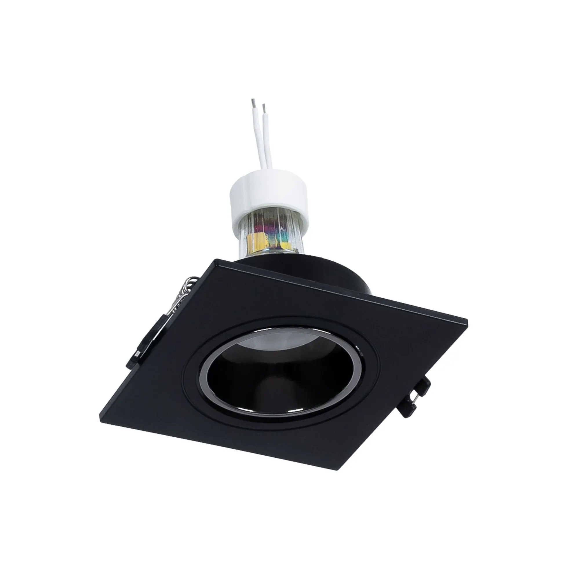 KIT Aro downlight cuadrado 93x93mm + Bombilla GU10 6W + Portalámparas